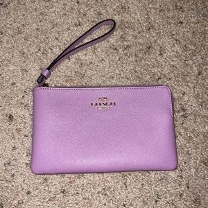 COACH- purple wristlet